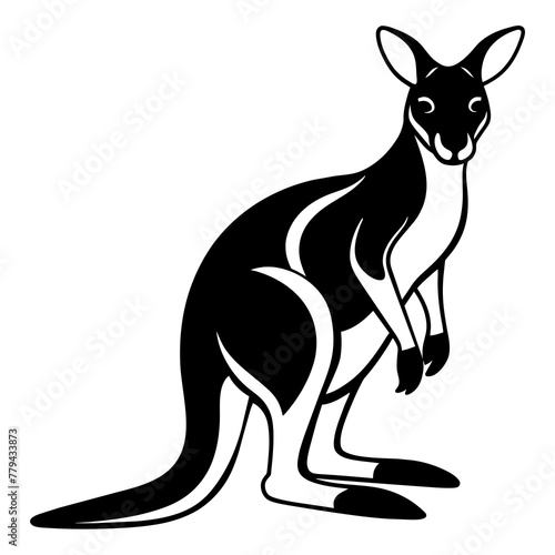 kangaroo with baby, black kangaroo silhouette vector illustration,icon,svg,animal characters,Holiday t shirt,Hand drawn trendy Vector illustration,kangaroo on black background
