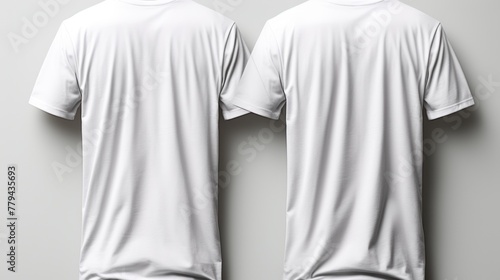 white tee t shirt round neck front, back and side view photo