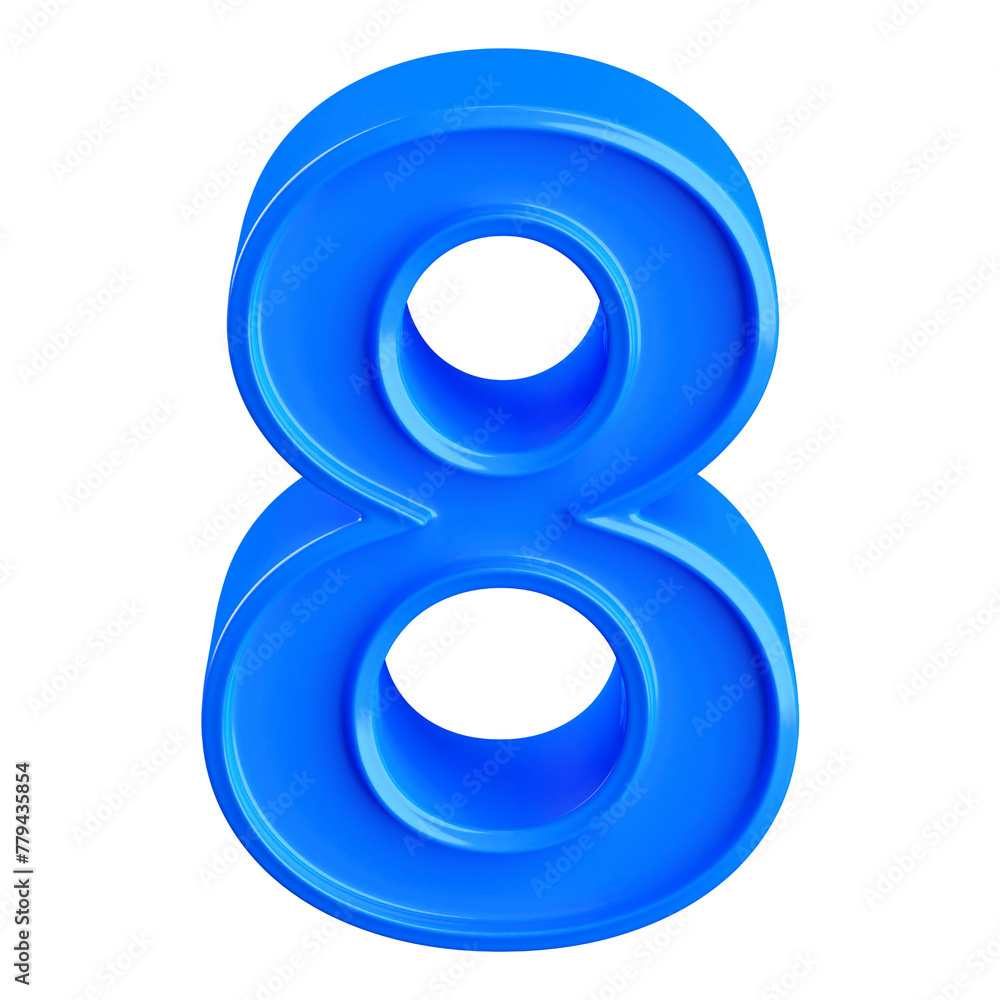 3d blue number 8 3d blue number 8