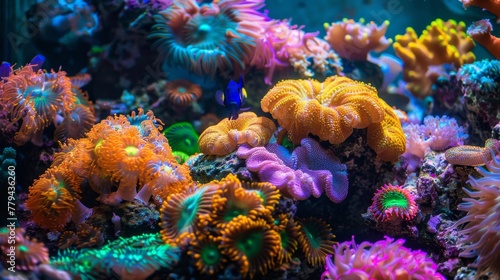 The vibrant colors of a coral reef  AI generated illustration © Olive Studio