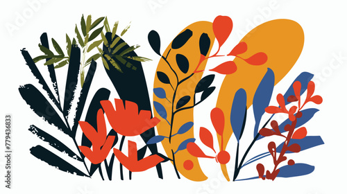 Matisse inspired contemporary collage botanical minima