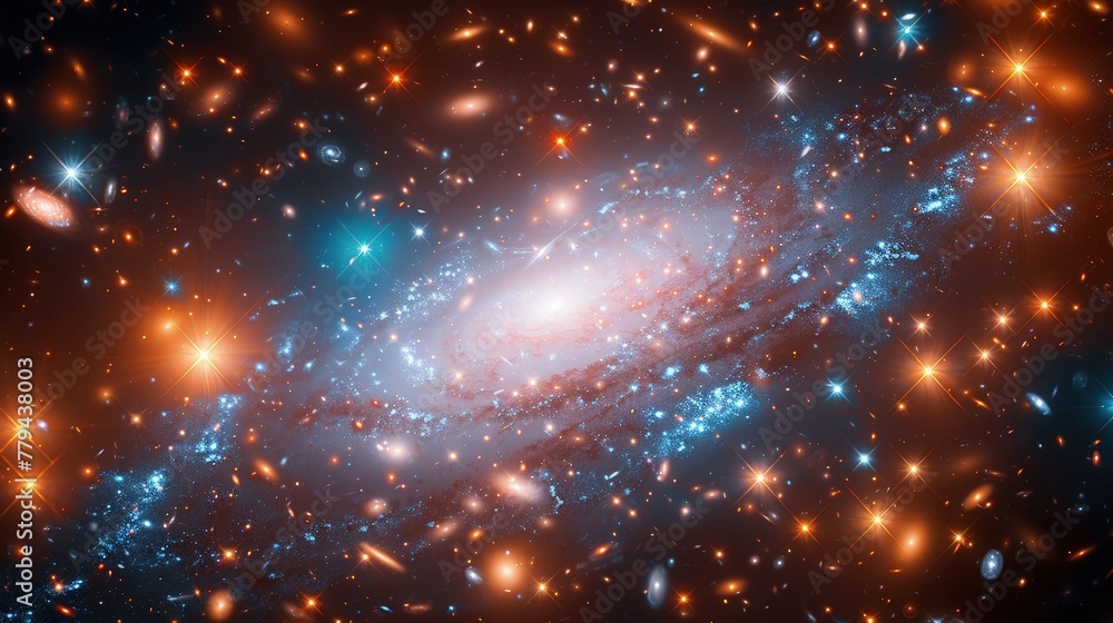 Galaxy vortex. Incredible Cosmic Structure. Superclusters in Colorful Phenomena