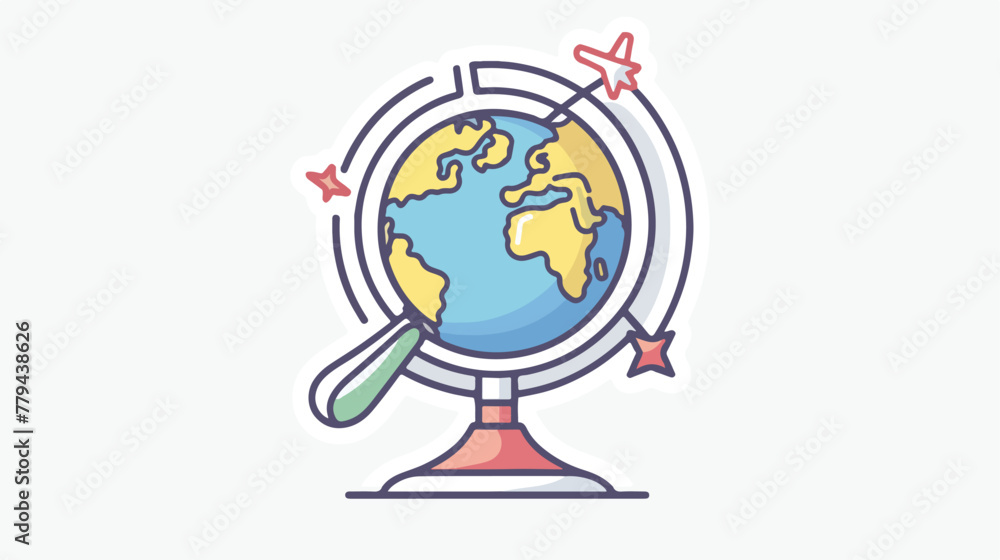 Mouse Cursor on Globe vector concept icon or symbol in