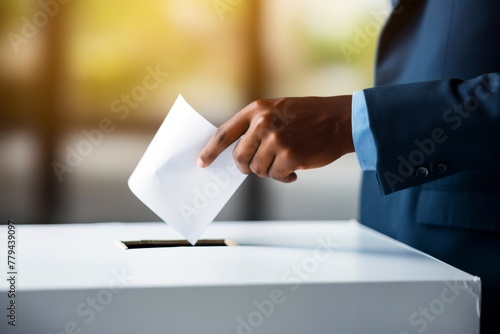 Photo of a person making their choice on the ballot during elections