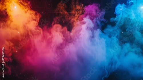 Vibrant colors melding with wisps of smoke in the ar AI generated illustration
