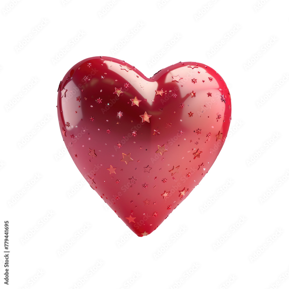 Heart shaped object with stars close-up