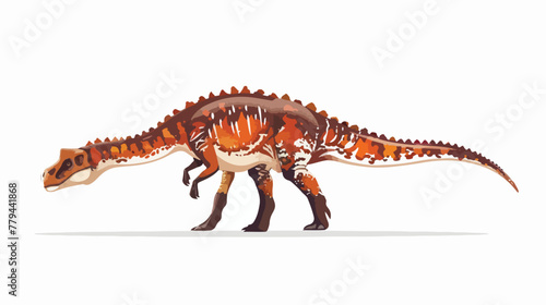 Saurolophus dinosaurus grazing flat vector isolated on