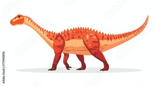 Saurolophus dinosaurus grazing flat vector isolated on photo