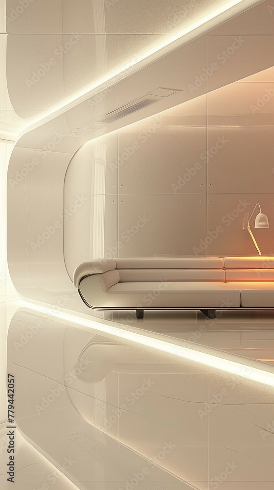 A light-filled living room with an interior design on a vertical mobile background wallpaper arch window. A light-filled living room with an interior design on a vertical mobile background wallpaper arch window.