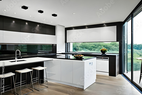 Contemporary kitchen interior. Modern kitchen interior