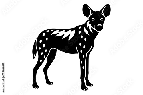 african wild dog silhouette vector illustration