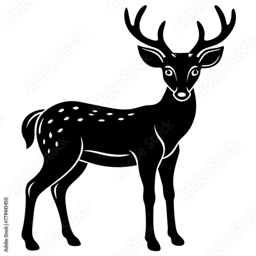 deer silhouette vector  black deer  silhouette vector illustration icon svg deer  characters Holiday t shirt Hand drawn trendy Vector illustration deer  on black background