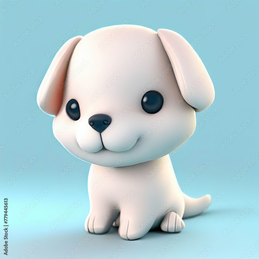 Naklejka premium 3D forest animal with beautiful colors and white background. with Generative AI technology 