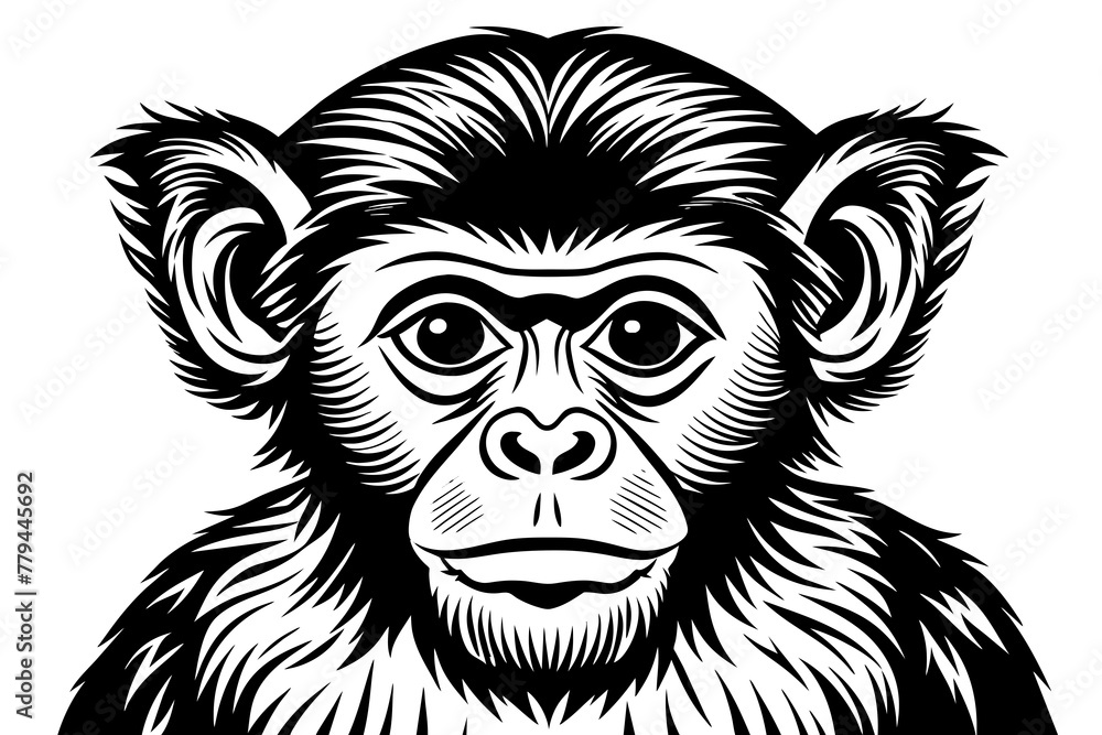 capuchin monkey silhouette vector illustration