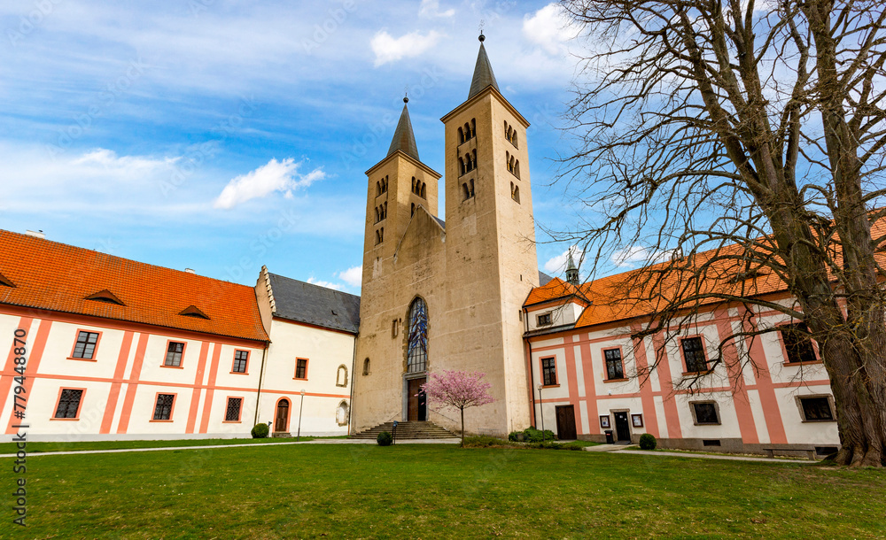 Premonstratensian Monastery from 12th century. Milevsko, Czech Republic. - obrazy, fototapety, plakaty 