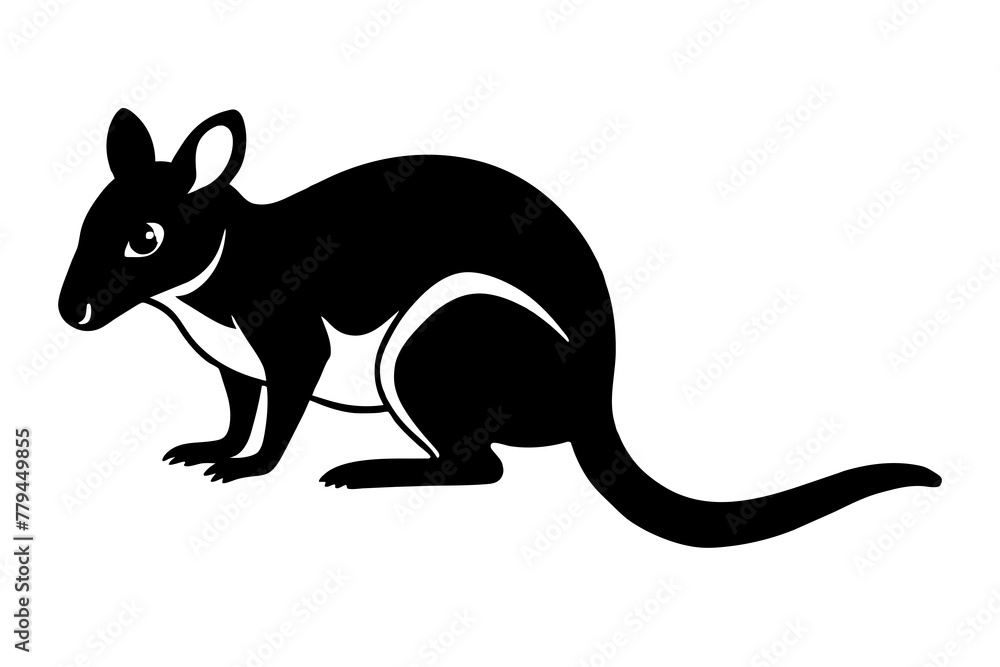 kangaroo rat silhouette vector illustration
