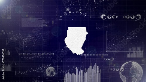Sudan Country Corporate Background With Abstract Elements Of Data analysis charts I Showcasing Data analysis technological Video with globe,Growth,Graphs,Statistic Data of Sudan Country photo