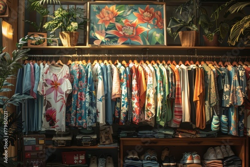 summer clothing store,small business, selective focus