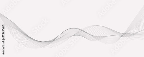 Abstract vector background with grey wavy lines 