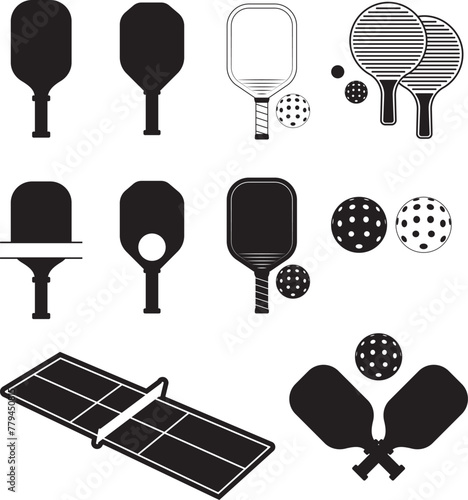 Pickleball SVG Bundle, Pickleball Court Svg, Pickleball Monogram