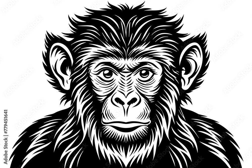 macaque silhouette vector illustration