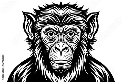 macaque silhouette vector illustration