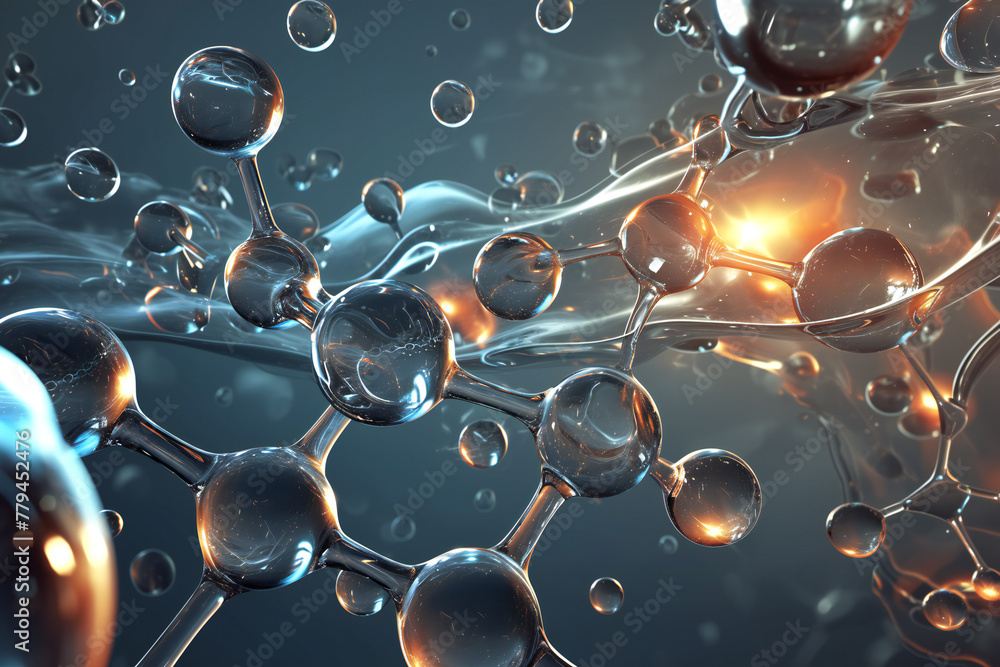 3d render of a dna molecule on blue background - obrazy, fototapety, plakaty 
