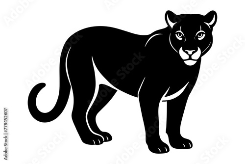 mountain lion silhouette vector illustration © CreativeDesigns