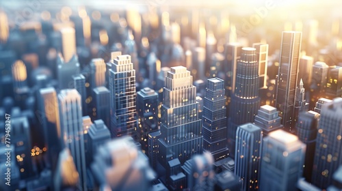 A futuristic cityscape rendered in Cinema D AI generated illustration