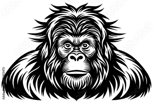 orangutan silhouette vector illustration © CreativeDesigns