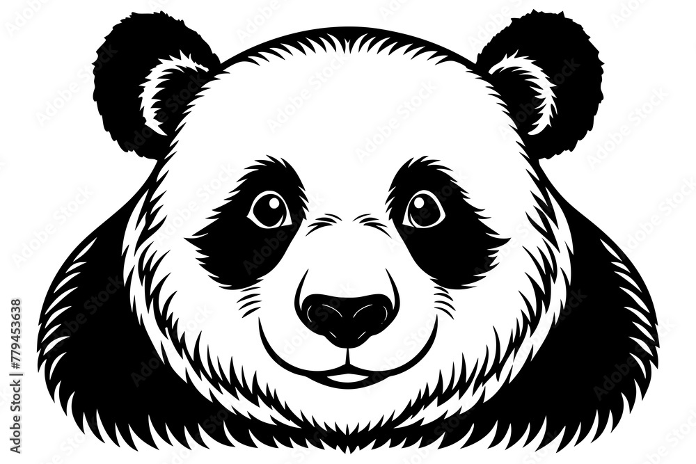 Naklejka premium panda silhouette vector illustration