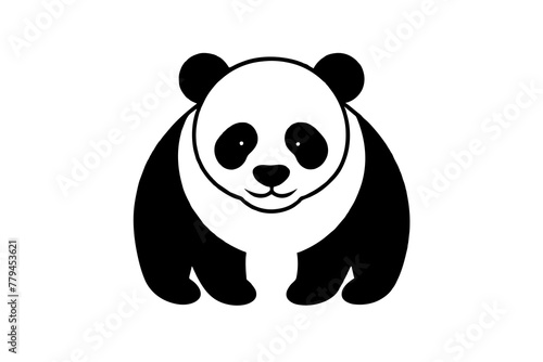 panda silhouette vector illustration