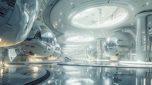 A futuristic design of a space station  AI generated illustration