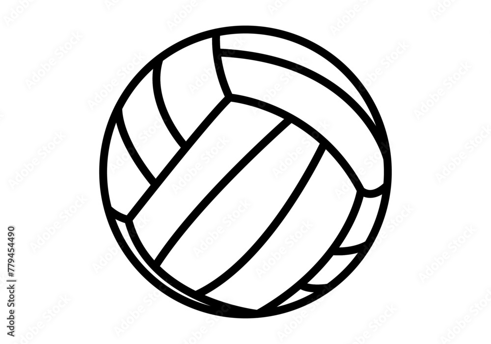 Icono de pelota de voleibol en fondo blanco.