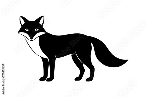 fox silhouette vector illustration