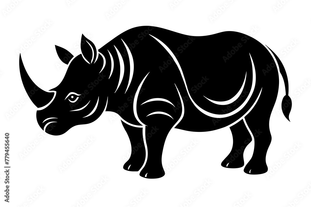 rhinoceros silhouette vector illustration