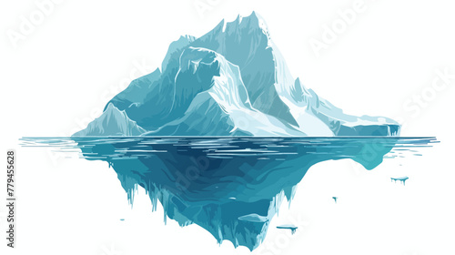 Large iceberg floating in the Southern Ocean flat vector
