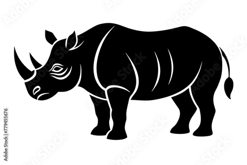 rhinoceros silhouette vector illustration © CreativeDesigns