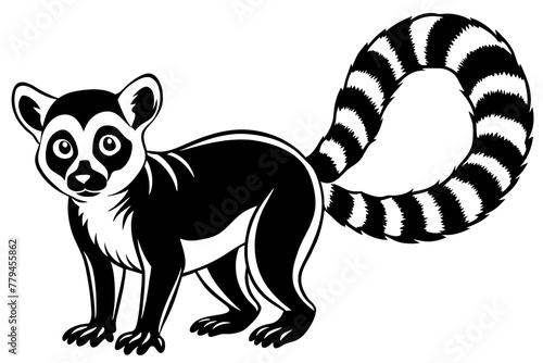lemur silhouette vector illustration 