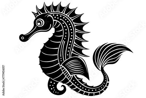 seahorse silhouette vector illustration
