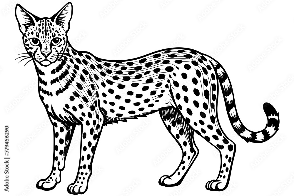 serval silhouette vector illustration