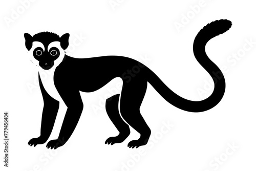 sifaka silhouette vector illustration