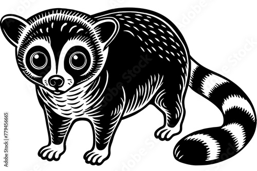 slow loriska silhouette vector illustration