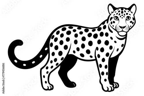 snow leopard silhouette vector illustration 