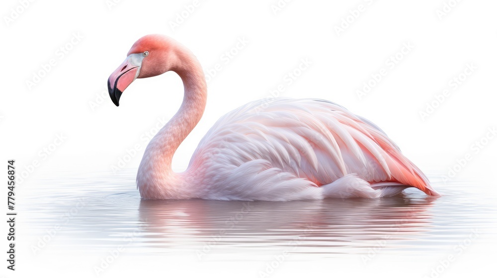 Obraz premium pink flamingo isolated on white