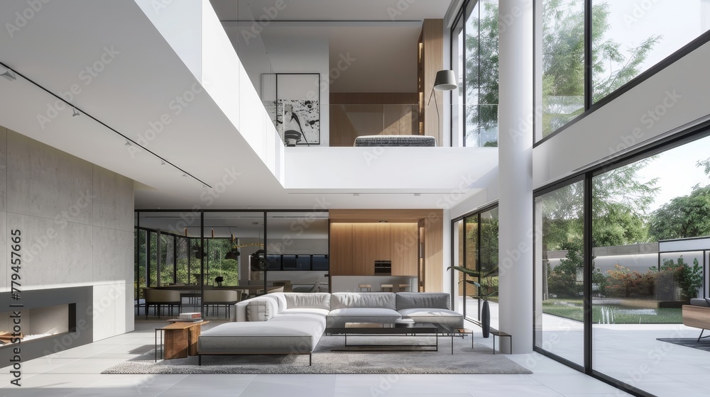 A minimalist modern home with clean lines and lots of natural light AI generated illustration A minimalist modern home with clean lines and lots of natural light AI generated illustration