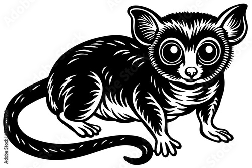 tarsier silhouette vector illustration