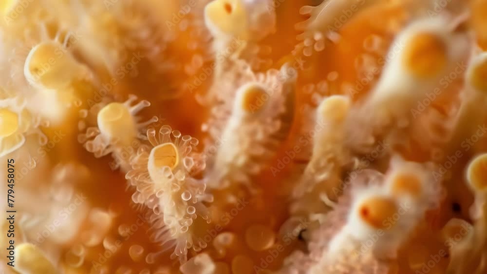 A magnified image of a single fungal spore revealing the intricate network of tiny filaments that make up its body. . AI generation. A magnified image of a single fungal spore revealing the intricate network of tiny filaments that make up its body. . AI generation.