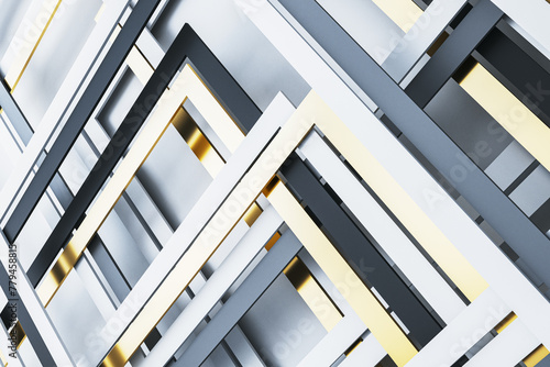 Abstract gray linear backdrop. Landing page concept. 3D Rendering.