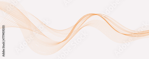 Abstract wave element for design. Digital frequency track equalizer. Stylized line art background. Vector illustration. Wave with lines created using blend tool. Curved wavy line, smooth stripe.
